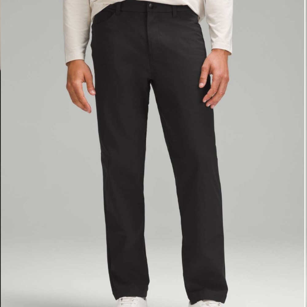 Lululemon ABC Relaxed-Fit 5 Pocket Pant 28” Warpstreme size 34 waist Black